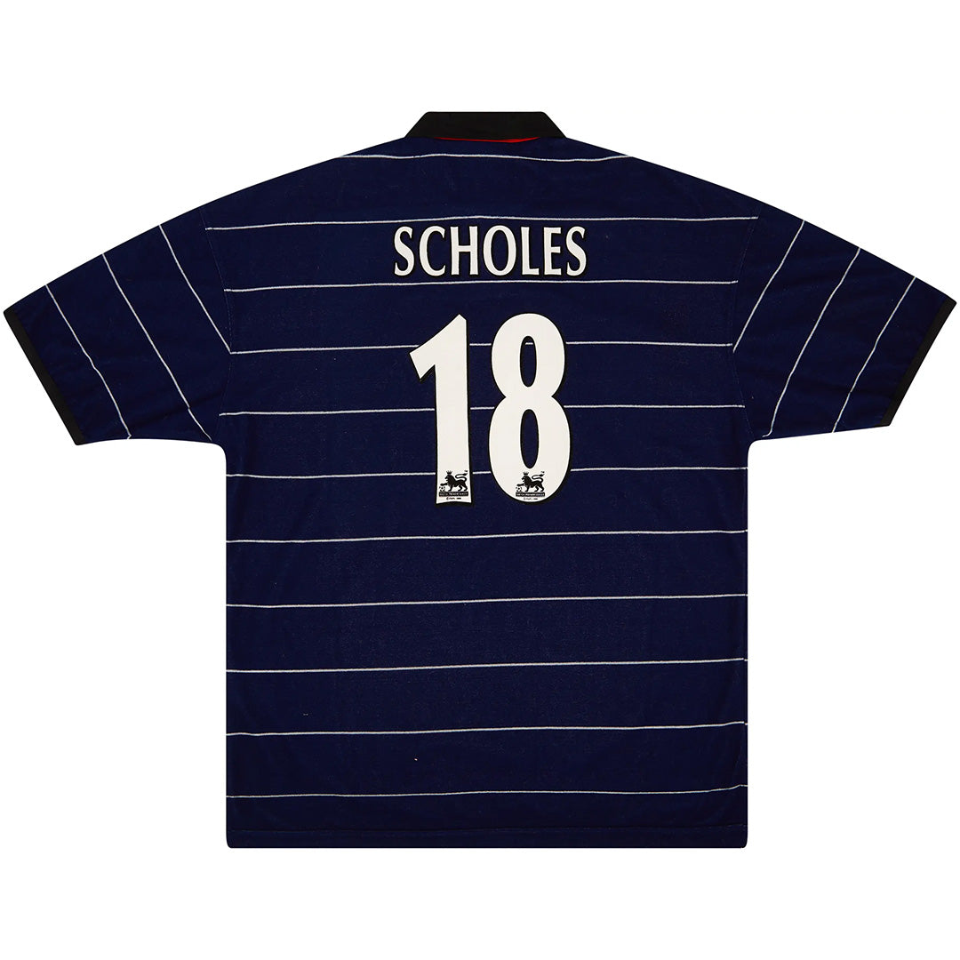 Camiseta retro de visitante del Manchester United SCHOLES #18 1999/00