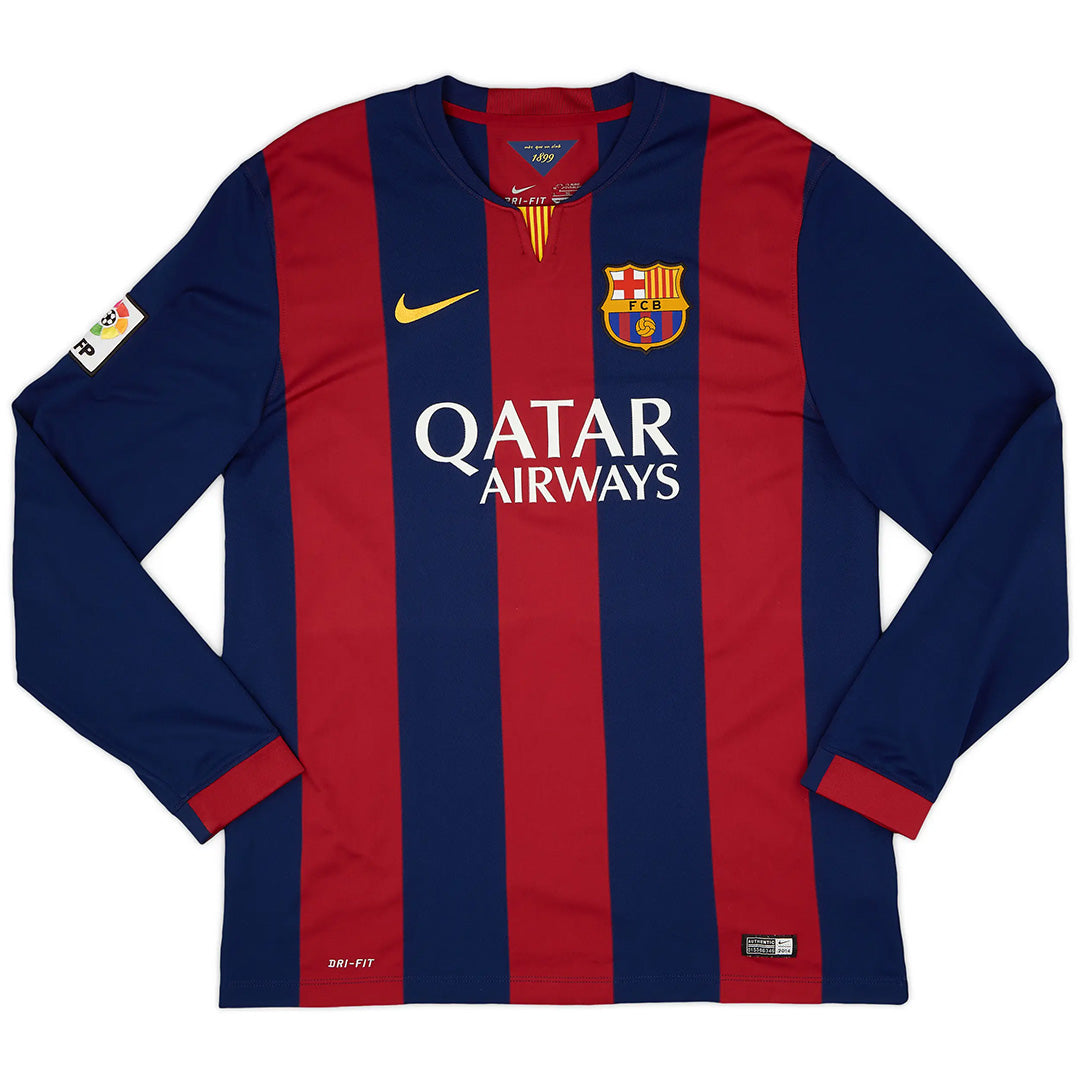 Camiseta retro de local de manga larga del Barcelona Neymar JR 2014/2015