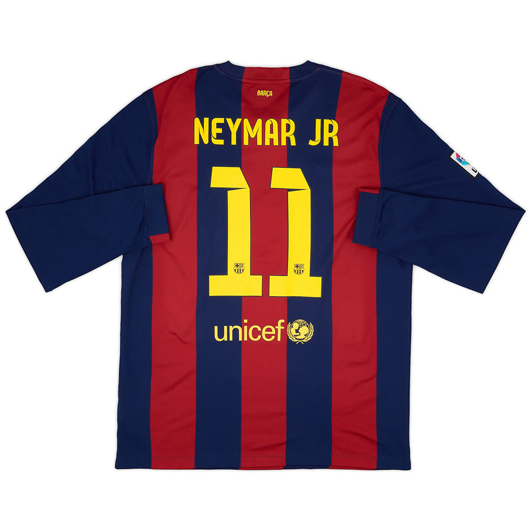 Camiseta retro de local de manga larga del Barcelona Neymar JR 2014/2015