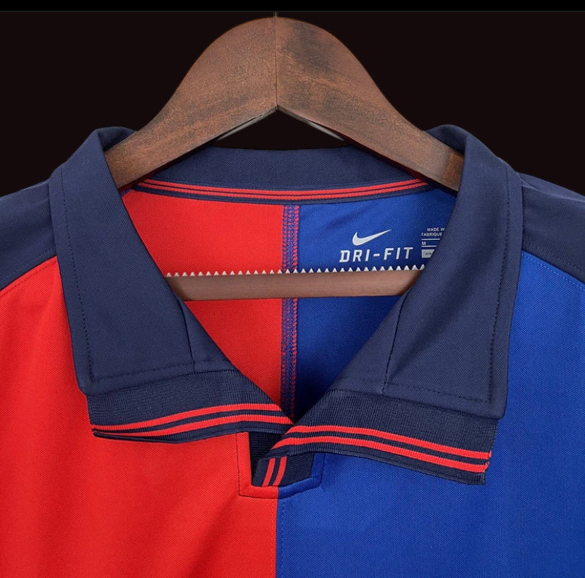 Camiseta Retro Barcelona 100 Años 1999 Azul y Grana - manga larga