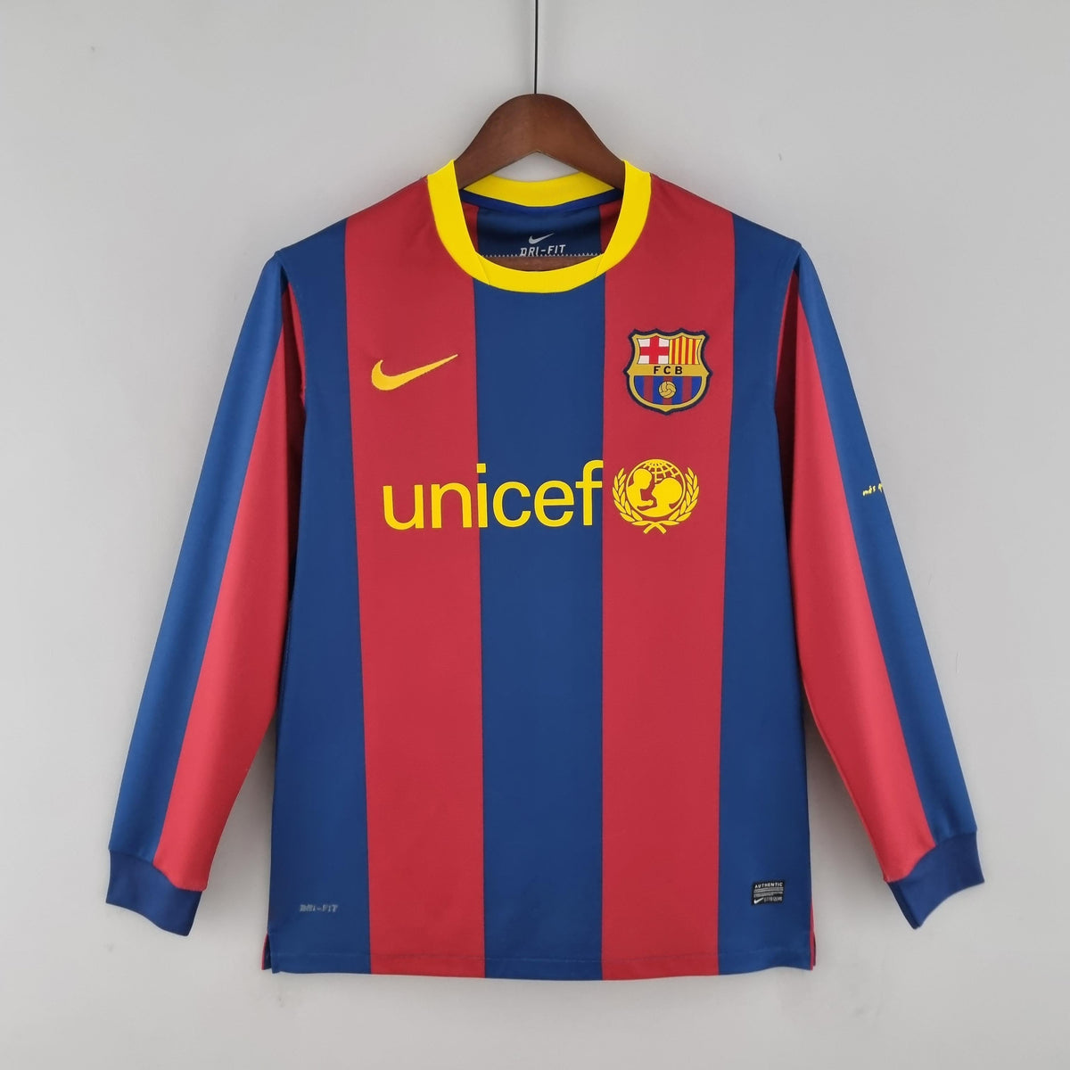 Camiseta retro local del Barcelona de la UEFA Champions League 2010/2012 (manga larga)