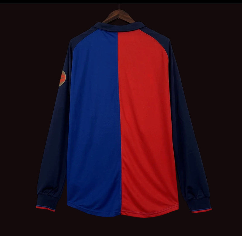 Camiseta Retro Barcelona 100 Años 1999 Azul y Grana - manga larga