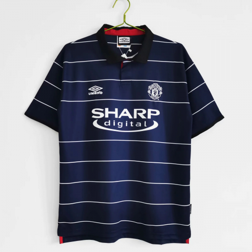 Camiseta retro de visitante del Manchester United, número 7 de Beckham, temporada 1999/00