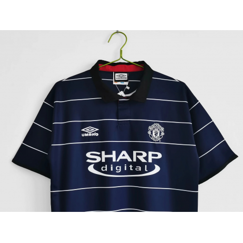 Camiseta retro de visitante del Manchester United, número 7 de Beckham, temporada 1999/00