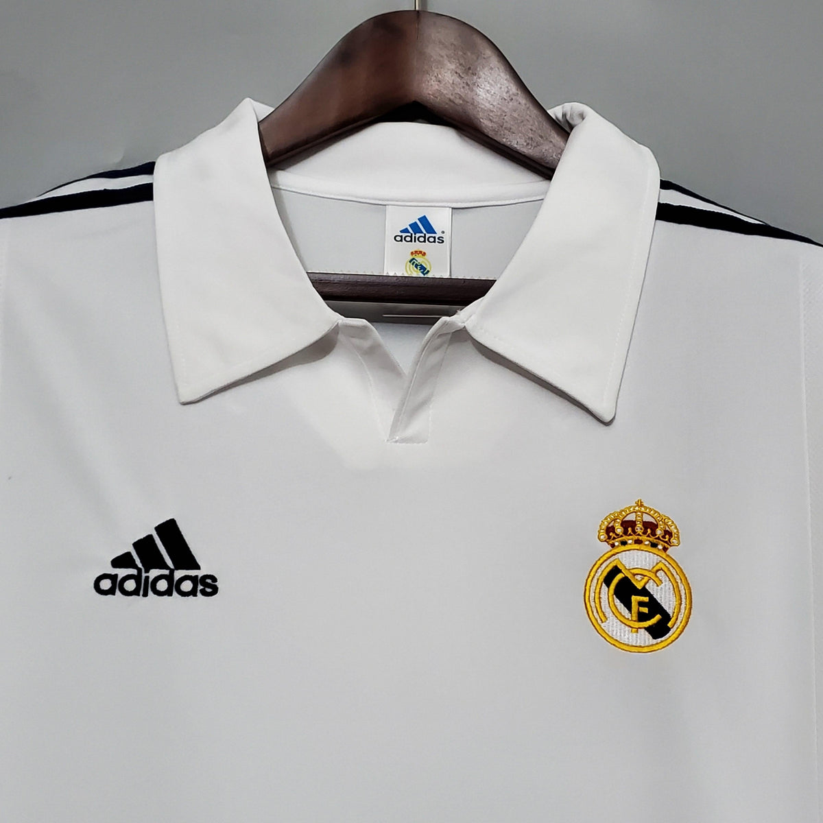 Camiseta retro de local del Real Madrid 2002 - Manga larga
