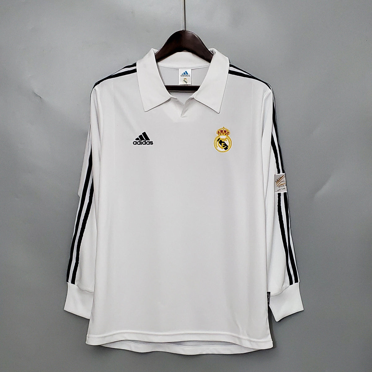 Camiseta retro de local del Real Madrid 2002 - Manga larga