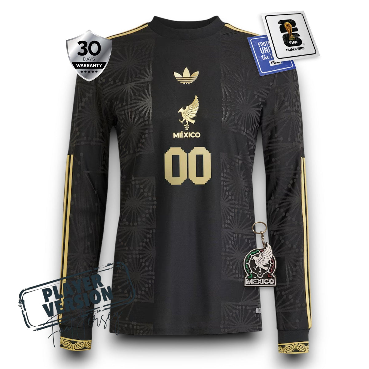 Camiseta de jugador de México de Oro 2025 - Manga larga