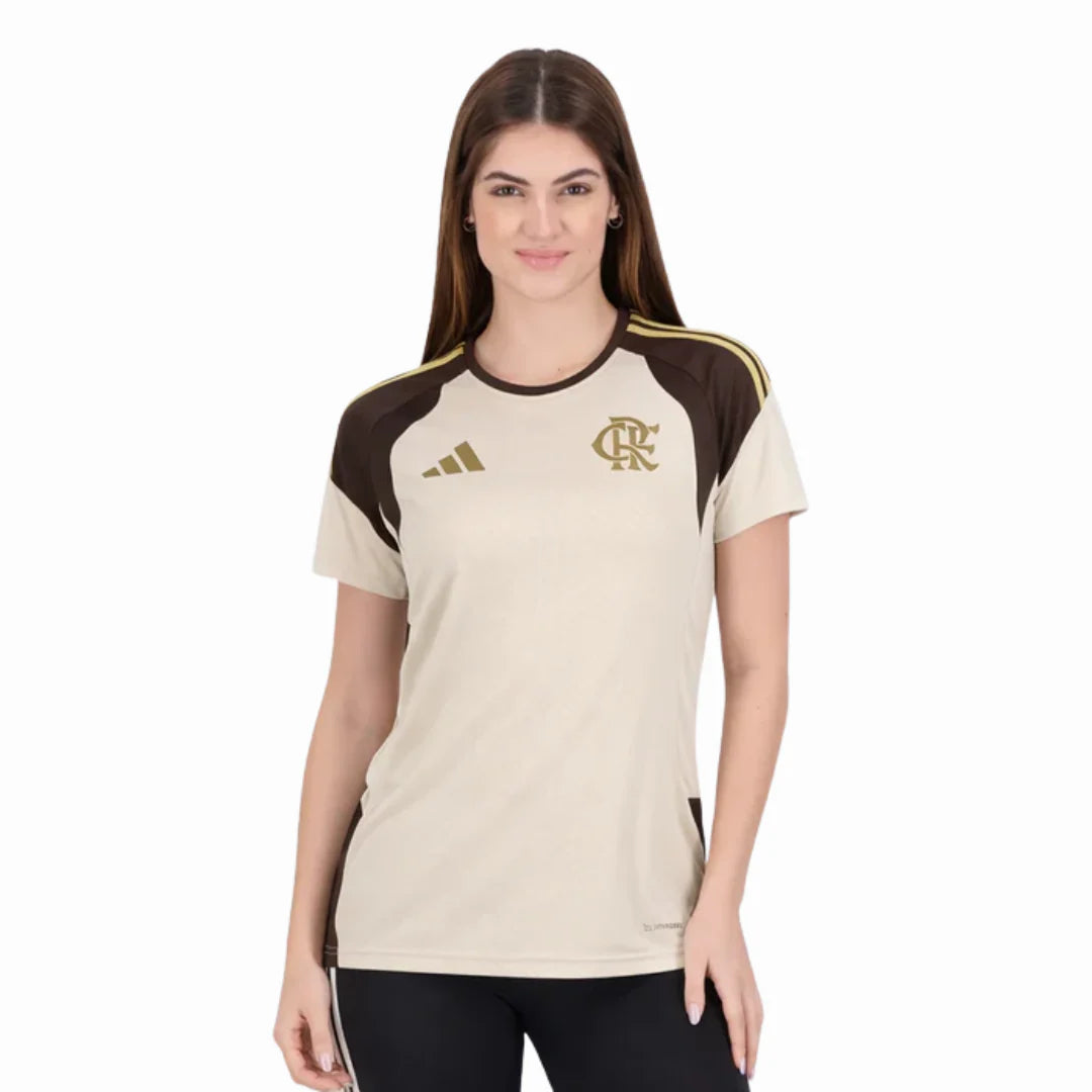Camiseta de entrenamiento Flamengo 2026 para mujer color beige - Versión aficionado