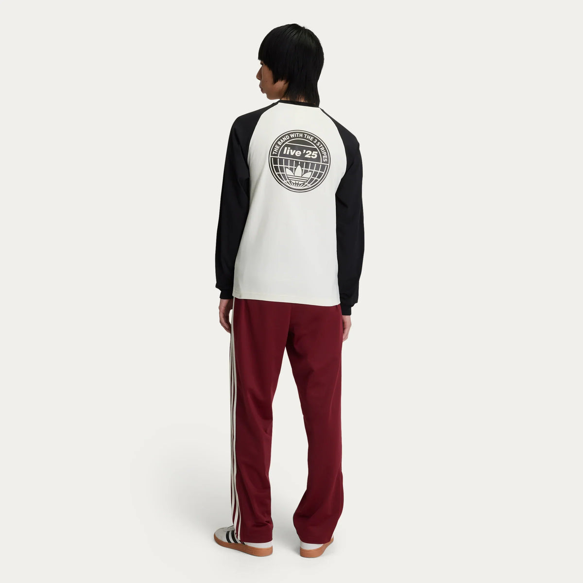 Oasis - En vivo '25 - Camiseta manga larga 3 rayas crema/negro