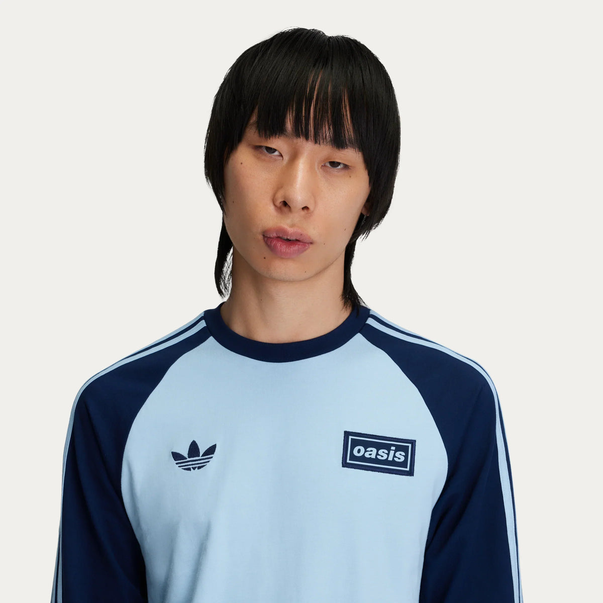 Oasis - Live '25 - Camiseta Manga Larga de 3 Rayas Cielo/Índigo