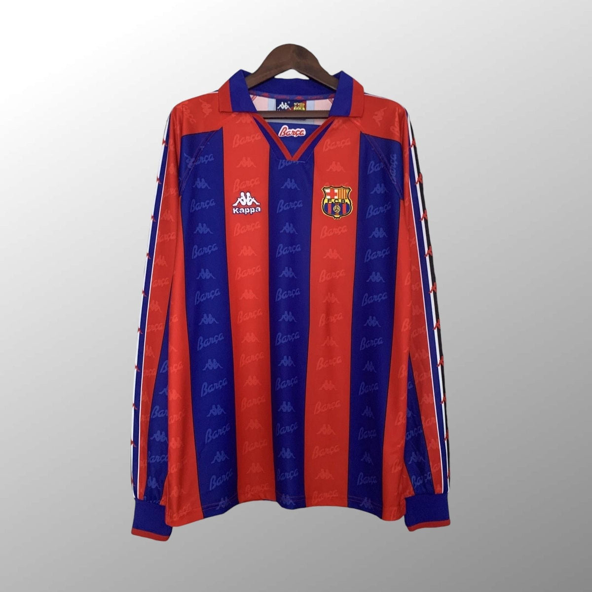 Camiseta retro local del Barcelona 1996/1997 - Manga larga