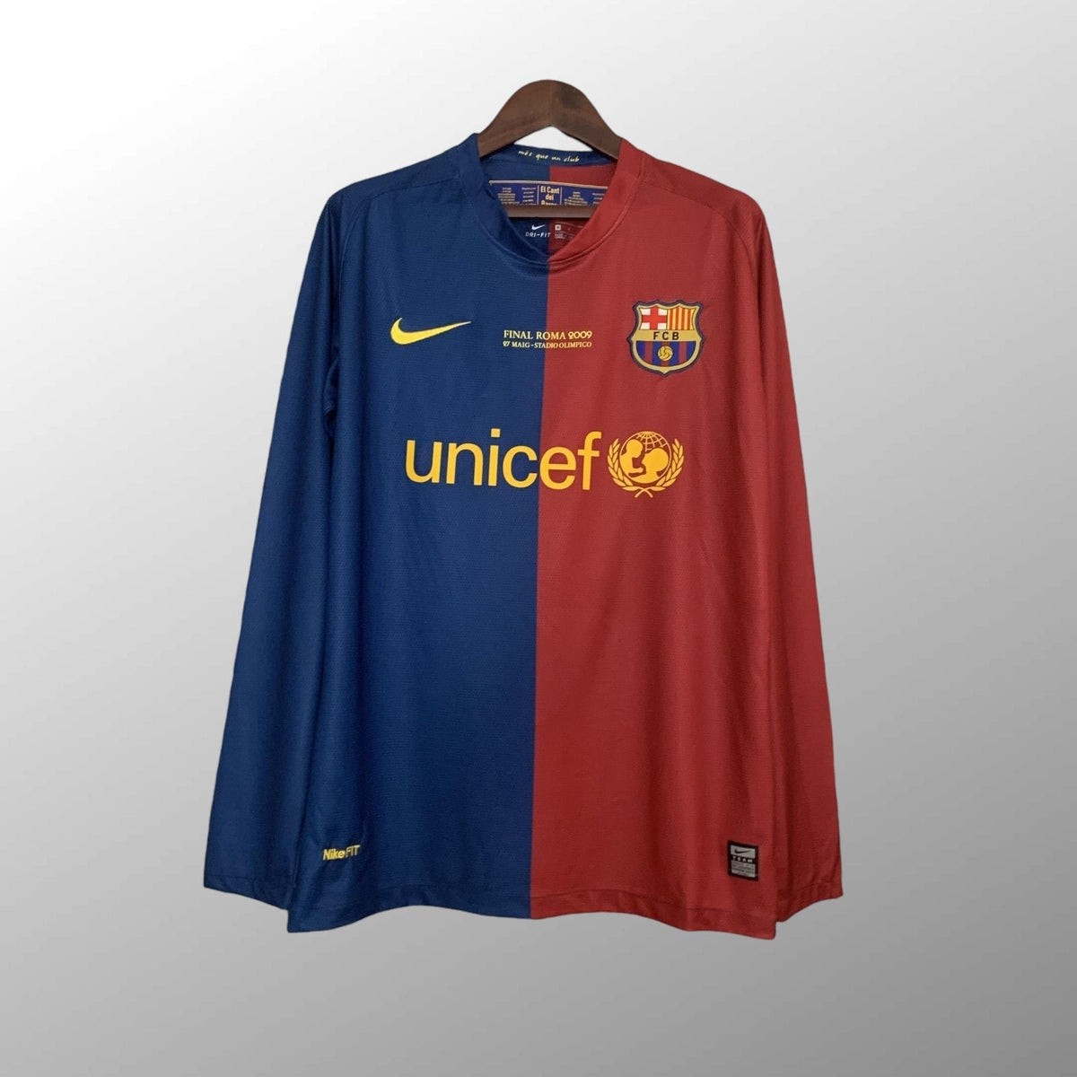 Camiseta retro local del Barcelona de la UEFA Champions League 2008/2009 (manga larga)