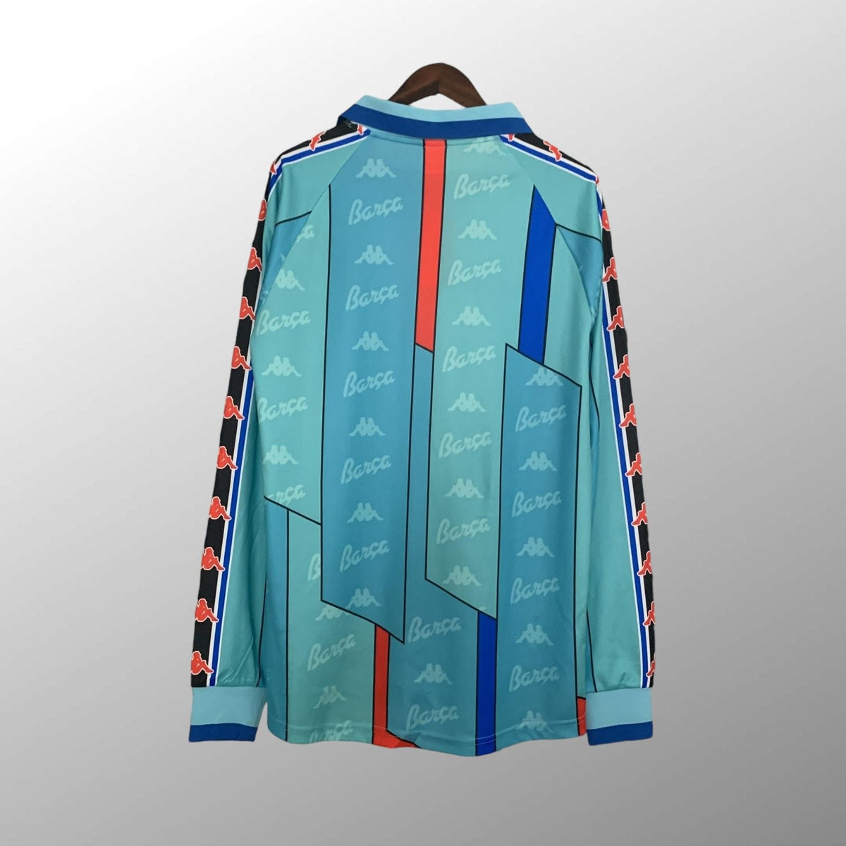 Camiseta retro de visitante del Barcelona 1996/1997 - Manga larga