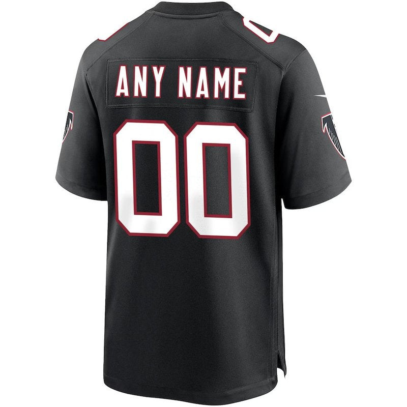 Atlanta Falcons - Camiseta de partido personalizada NFL de estilo retro - Negra