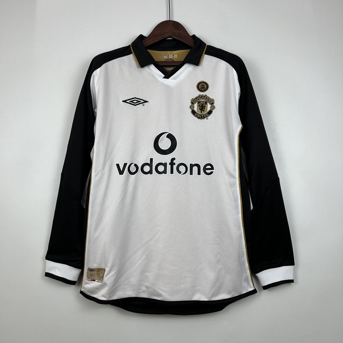 Camiseta retro del centenario del Manchester United (local, 2001/02) - Manga larga