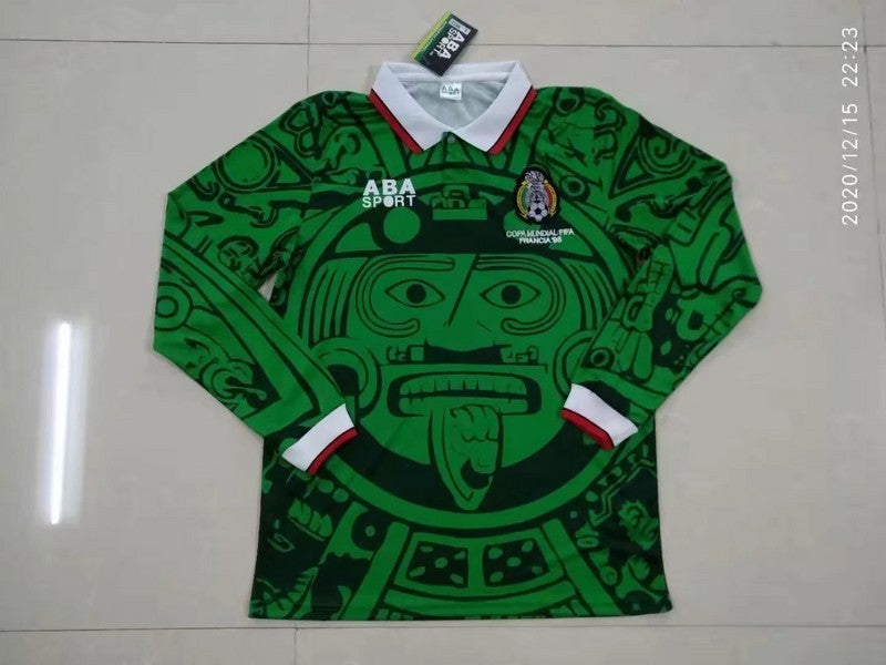 Camiseta retro de México 1998 (local) - Manga larga