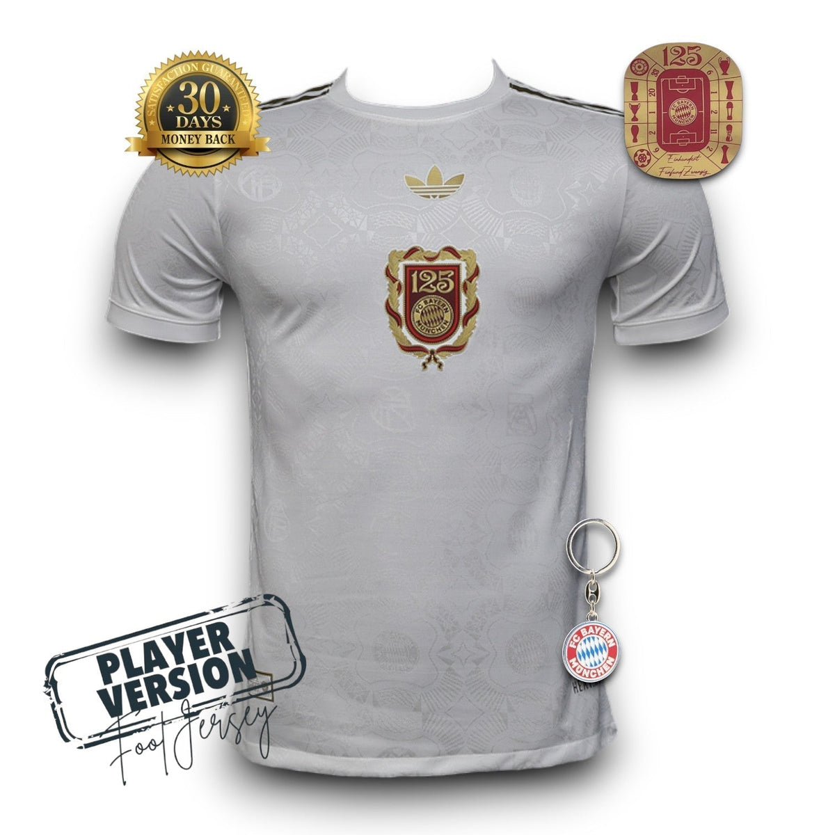 Camiseta de jugador del Bayern Múnich 125.º aniversario, blanca II 