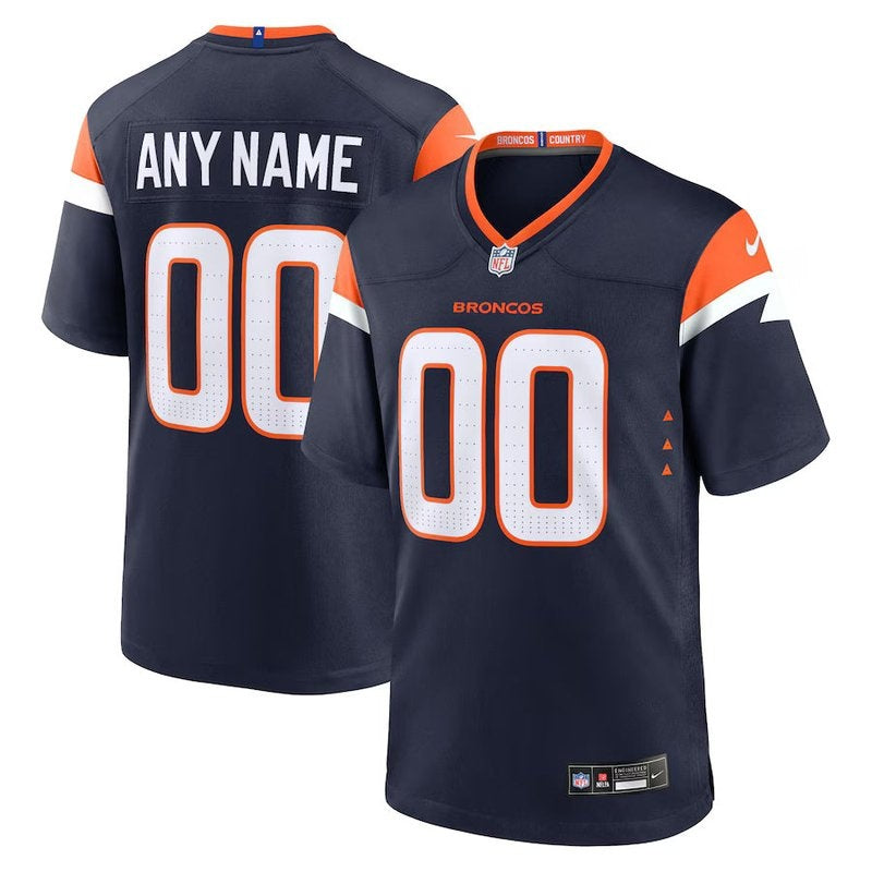 Denver Broncos - Colección alternativa Mile High - Camiseta de juego NFL personalizada - Azul marino