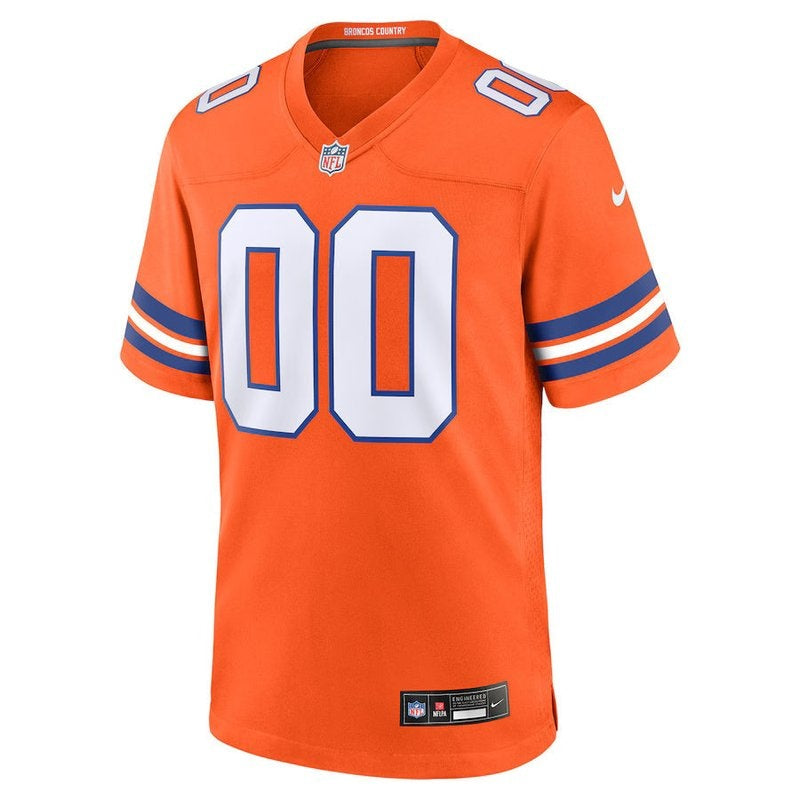 Denver Broncos - Colección Mile High - Camiseta de partido de la NFL personalizada retro de 1977 - Naranja