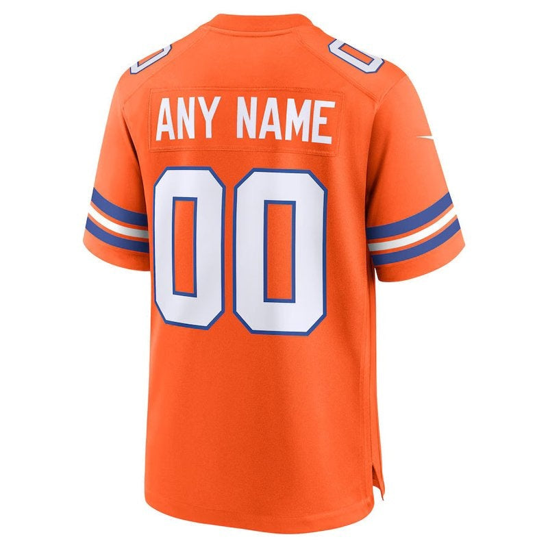 Denver Broncos - Colección Mile High - Camiseta de partido de la NFL personalizada retro de 1977 - Naranja