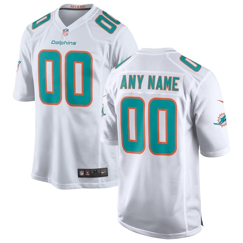 Miami Dolphins - Camiseta NFL de juego personalizada - Blanca