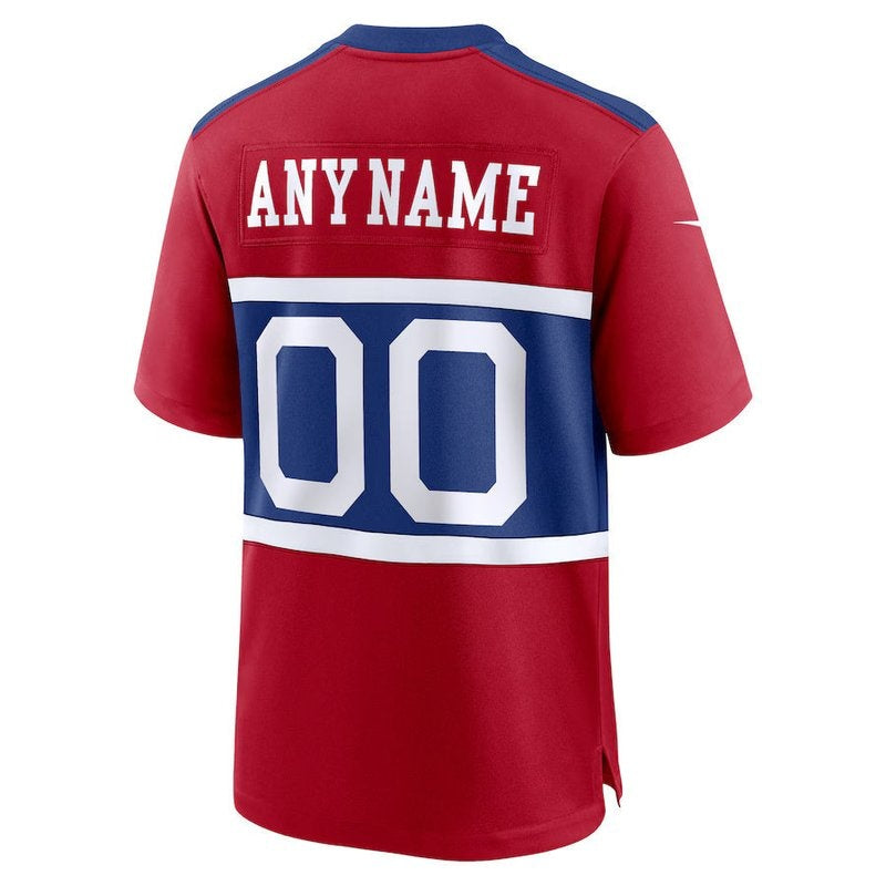 New York Giants - Camiseta de partido personalizada de la NFL Century Alternate - Roja