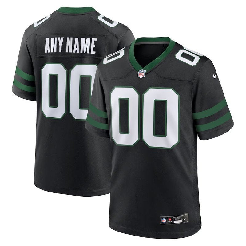 New York Jets - Camiseta de juego NFL Legacy Alternate personalizada - Negra