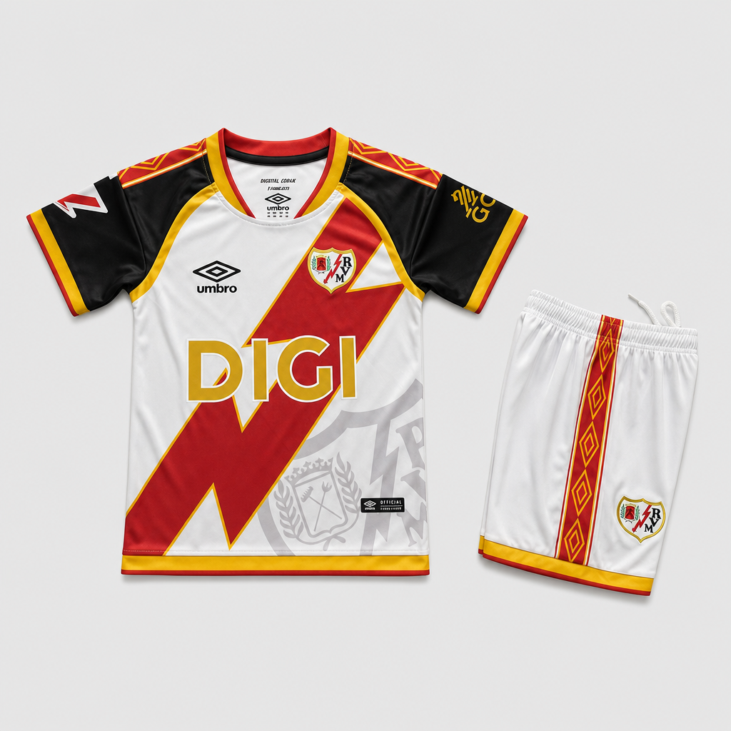 Jersey Rayo Vallecano 26/27 Home Kids Kit