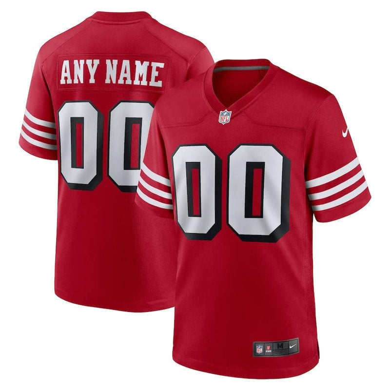 San Francisco 49ers - Camiseta Alternativa Roja Personalizada de Partido NFL