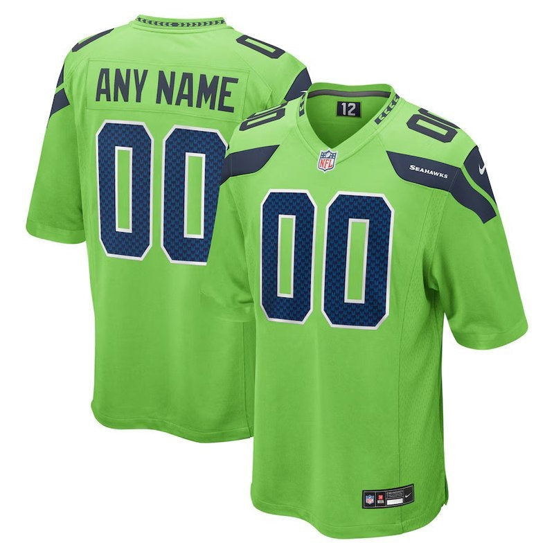Seattle Seahawks - Jersey de Juego NFL Personalizado Alternativo - Verde Neón