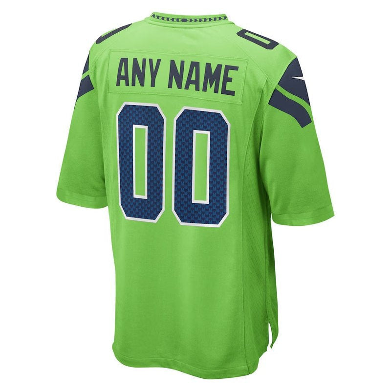 Seattle Seahawks - Jersey de Juego NFL Personalizado Alternativo - Verde Neón