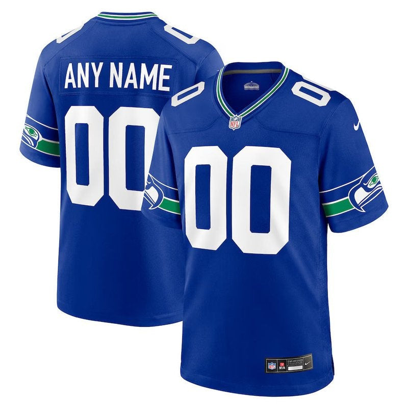 Seattle Seahawks - Camiseta NFL Personalizada Retro Royal