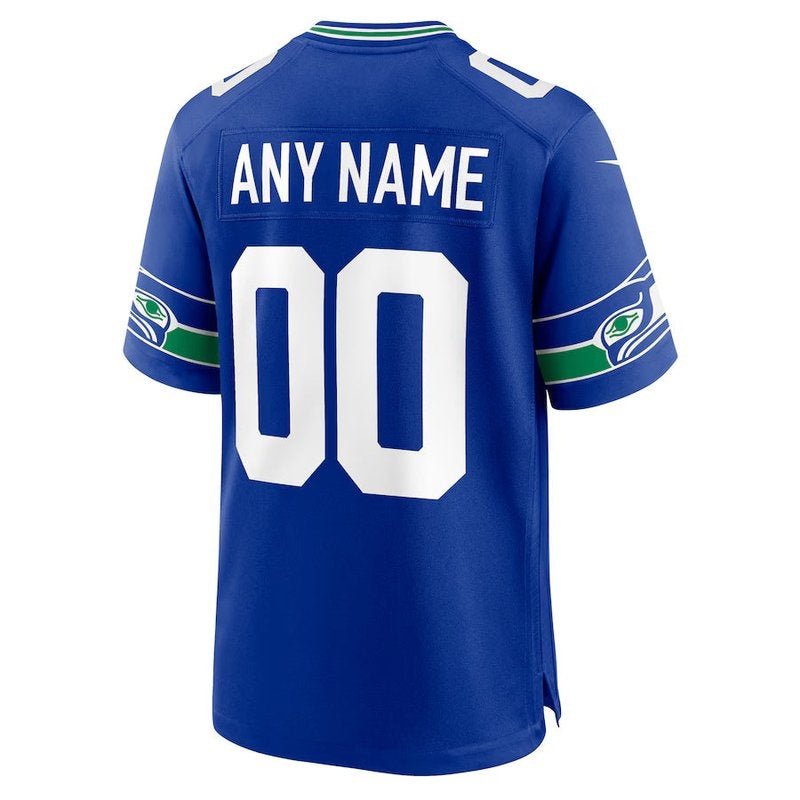 Seattle Seahawks - Camiseta NFL Personalizada Retro Royal