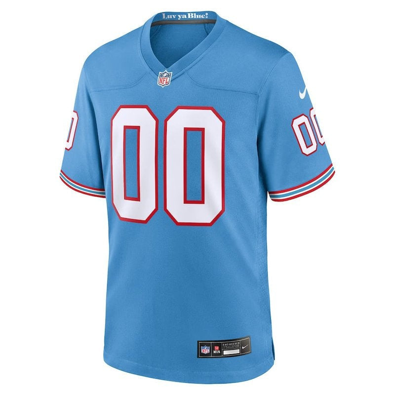 Tennessee Titans - Oilers Throwback Custom NFL Game Jersey - Azul claro