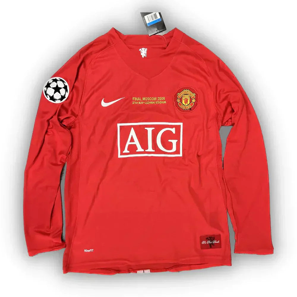 Camiseta retro local del Manchester United RONALDO #7 2007/08 - Manga larga